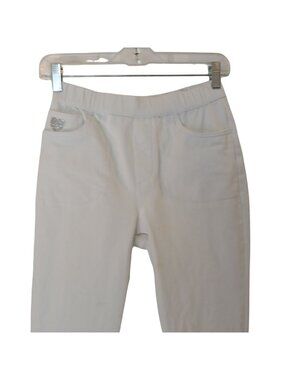 Dream Jeannes By Quacker Factory Capri Pants XXS White Pull-On Rhinestone #I-6